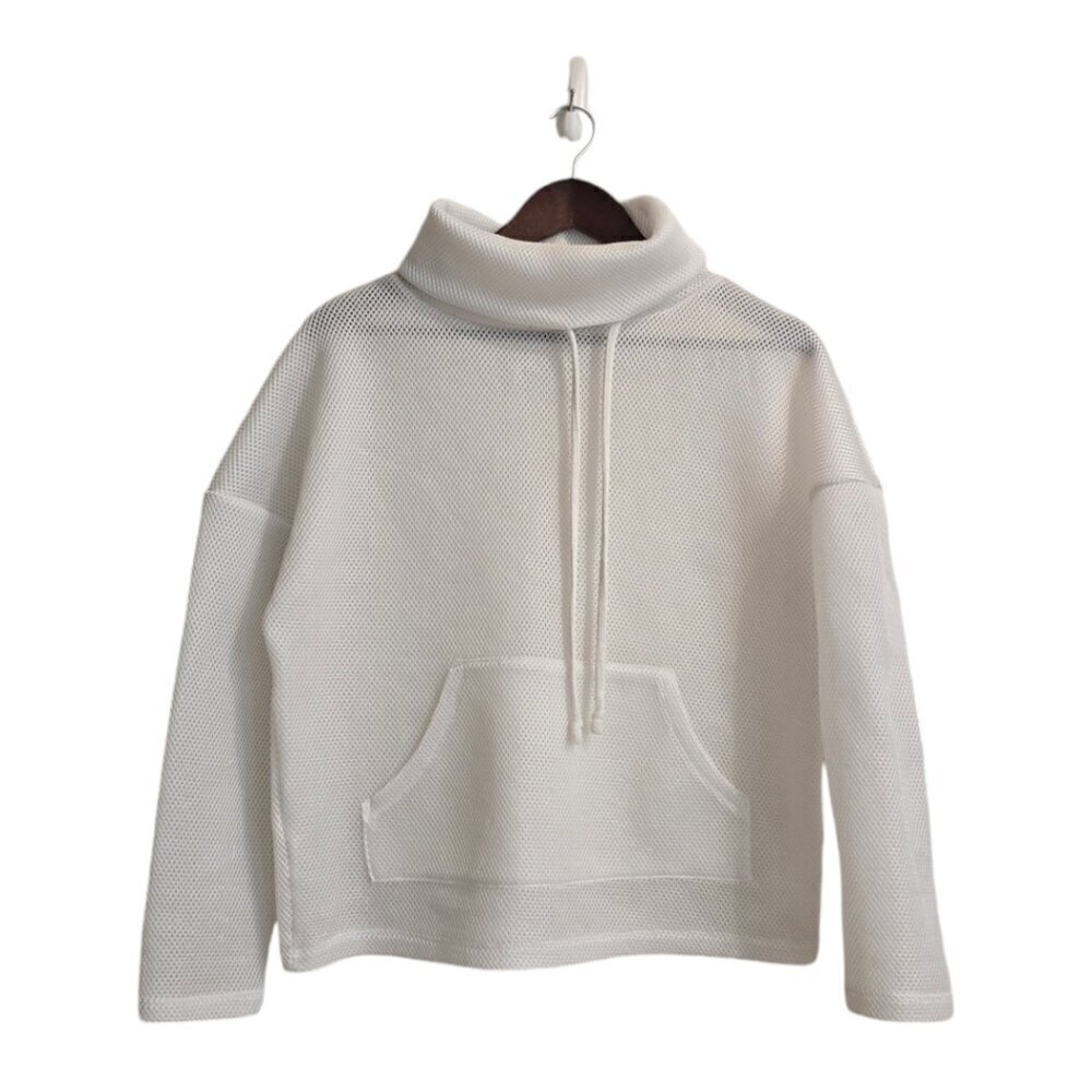 Zara Sport Athleticz Collection White Mesh Funnel Neck Pullover Sz S